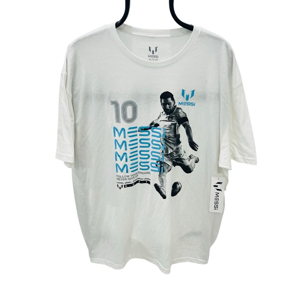 Official Lionel Messi Brand Graphic Tee Shirt White Soccer GOAT Men's XL New